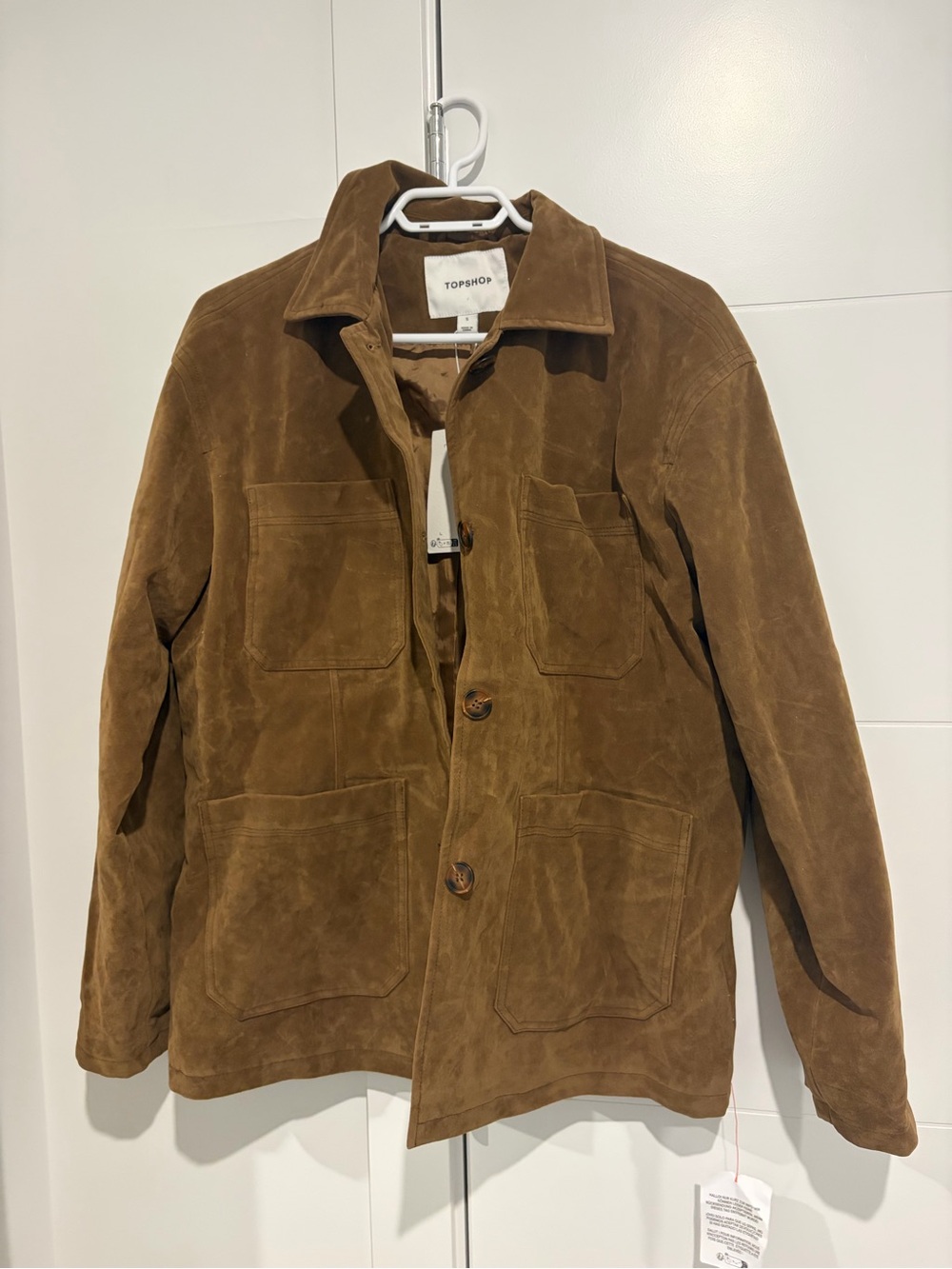 Topshop Women’s Suede Patch-Pocket Jacket - Brown - Picture 3 of 10